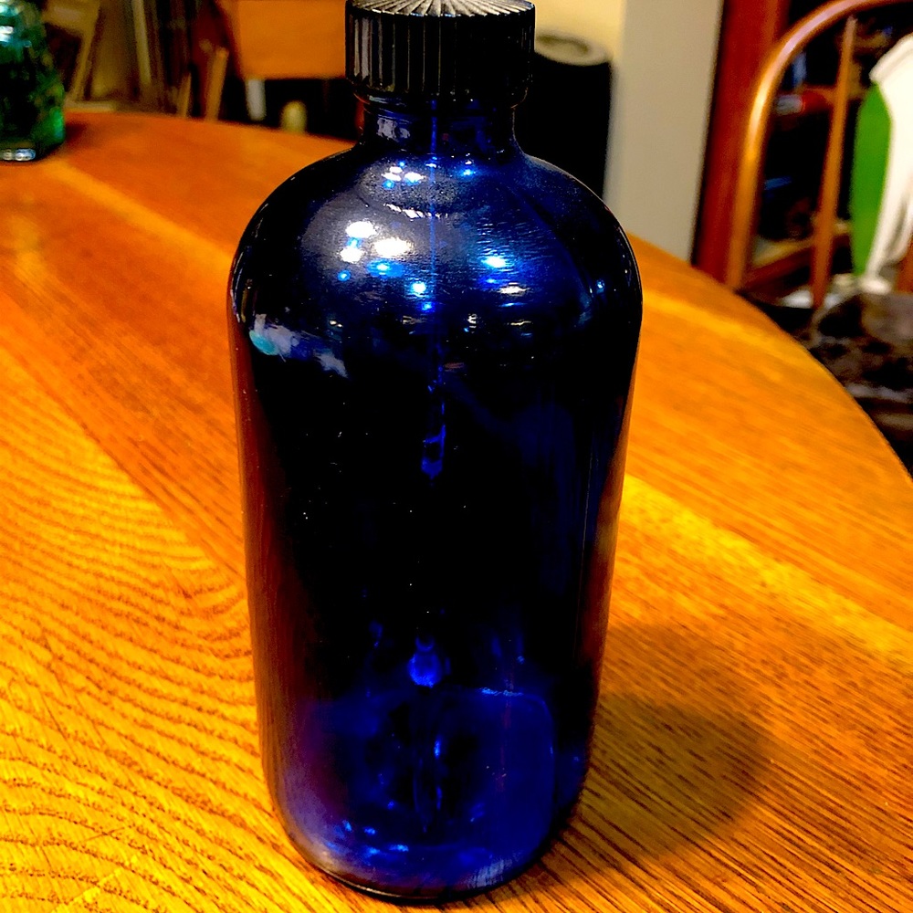Vintage Blue Cobalt Dispenser Bottle
